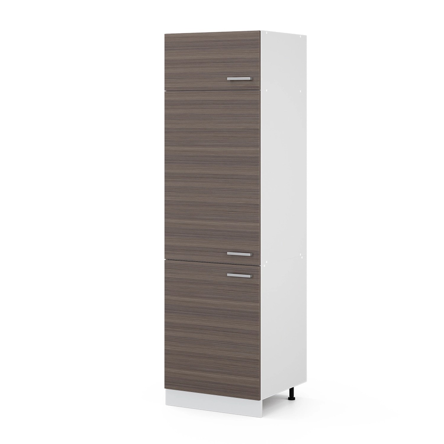 Vicco Kühlumbauschrank R-Line Hochschrank für die Küche Grau/Weiß 60 cm