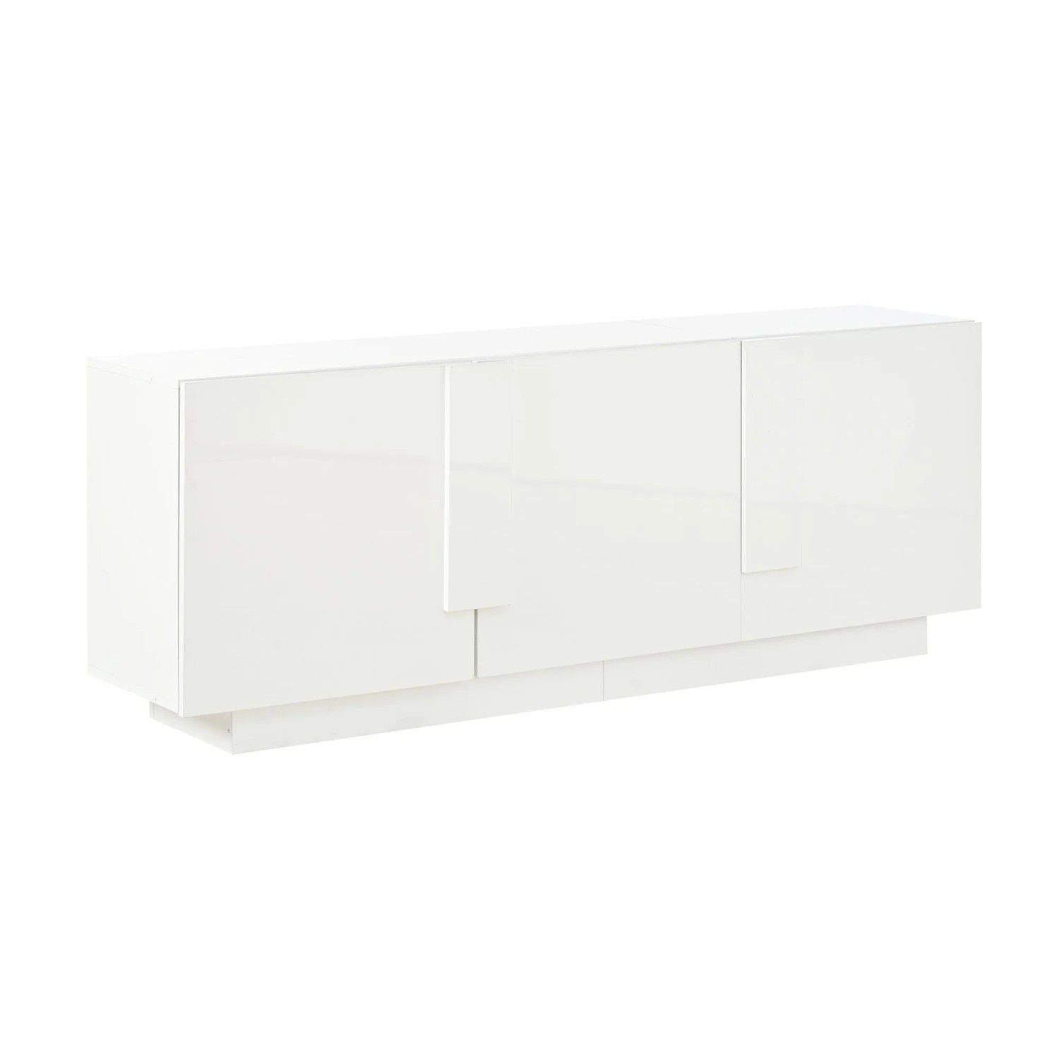 okwish Sideboard mit 3 Türen 6 Ablagen Stauraum Wohnzimmer 160x35x60cm Weiß