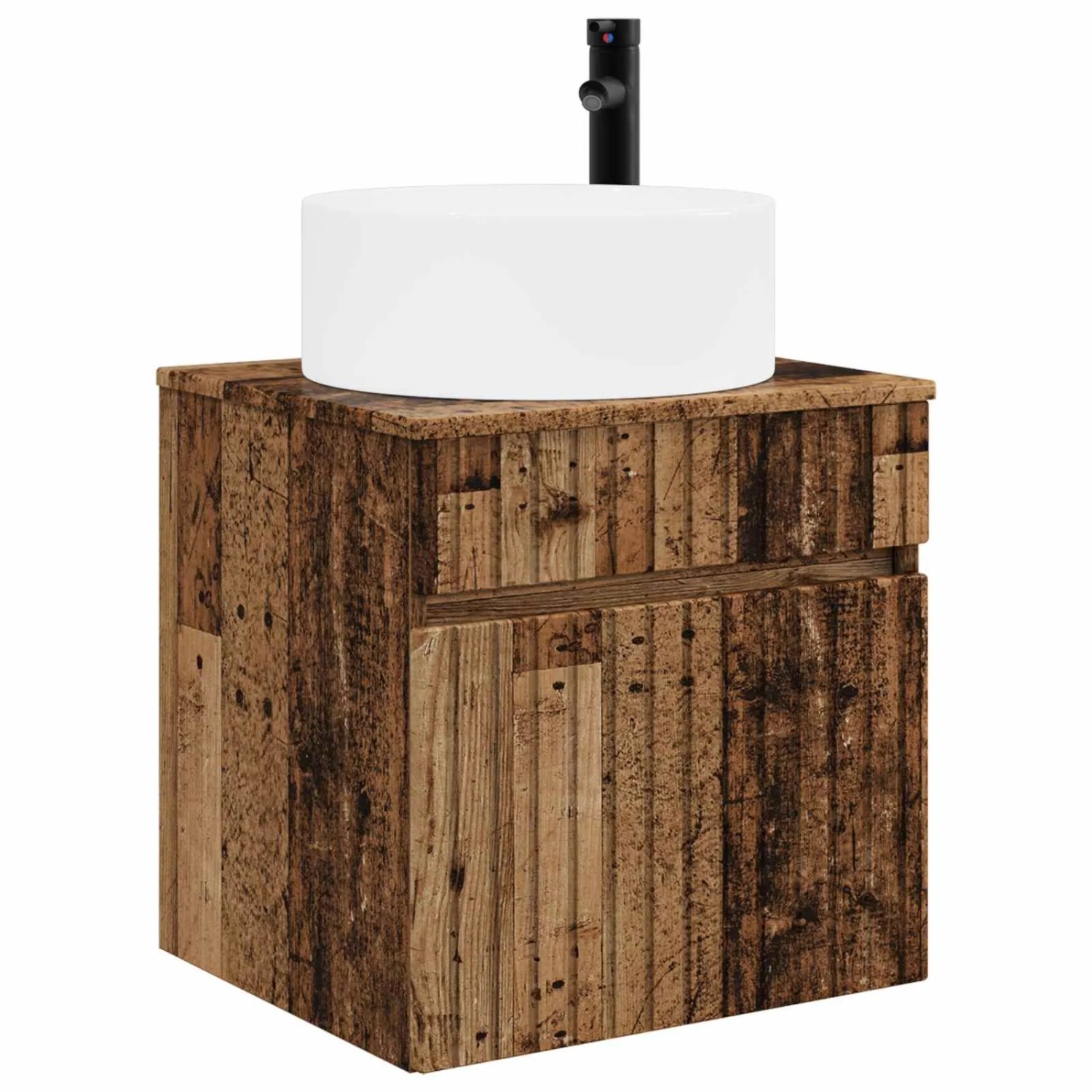 vidaXL Wandmontierte Waschbecken-Vanität Altholz 49 x 44,5 x 65,5 cm 890630