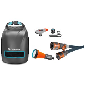 Gardena Liano™ Xtreme 10m Gartenschlauch-Set mit Tasche, Brause und Indoor-Hahnverbinder.