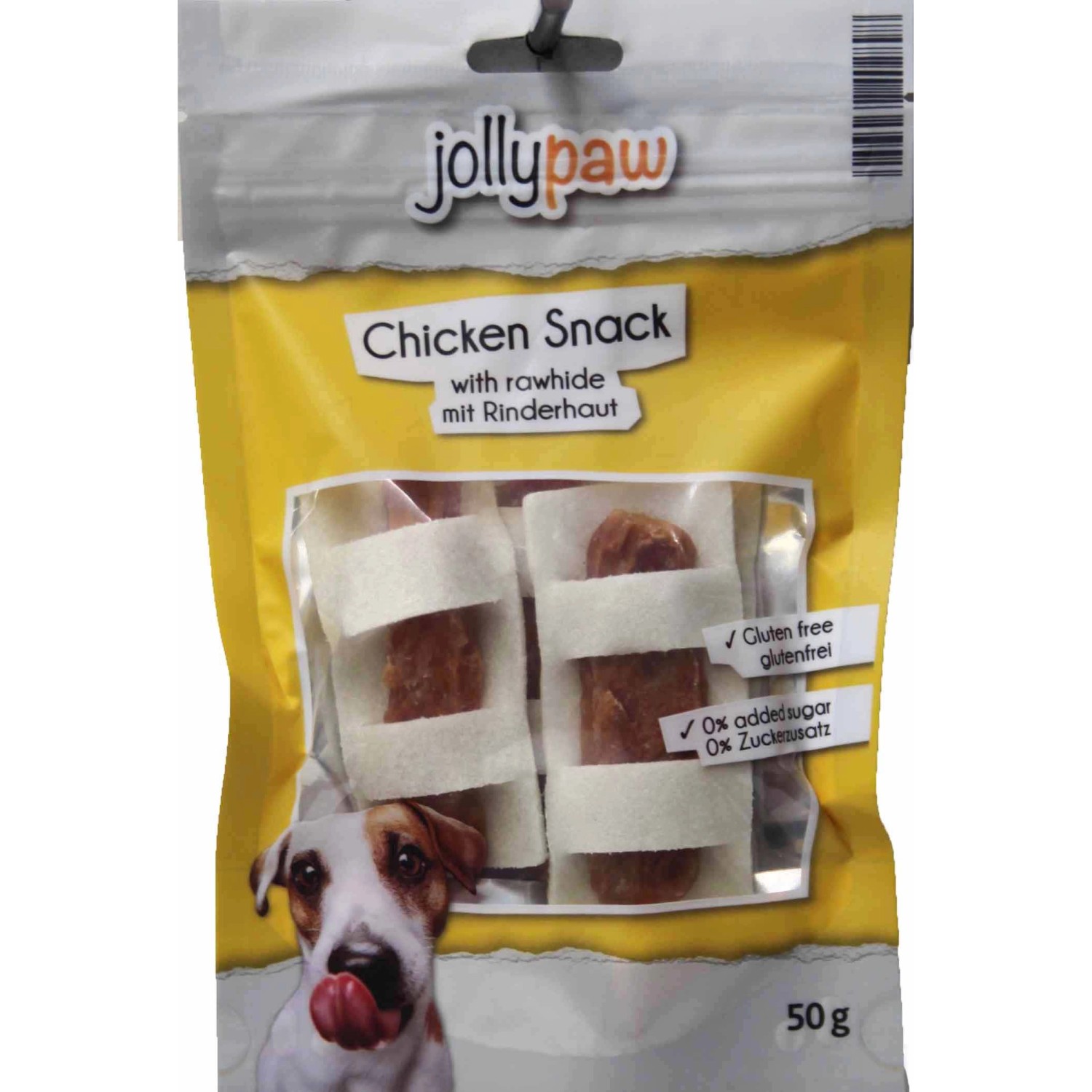 Jollypaw Chicken Snack mit Rinderhaut 50 g