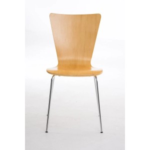 DELUKE 4er Set Besucherstuhl TOKYO Holz Natura 43x50x84cm Konferenzstuhl Wartezimmerstuhl Bürostuhl