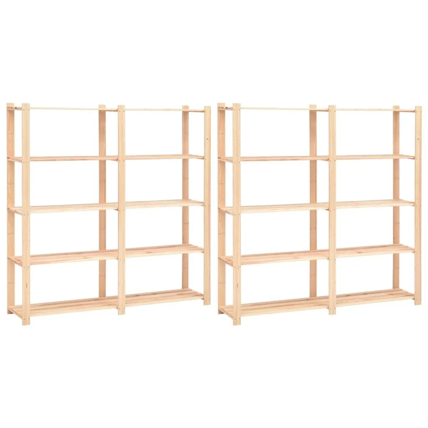 vidaXL Lagerregale 5 Böden 2 Stk 170x38x170cm Massivholz Kiefer 500kg 3051109