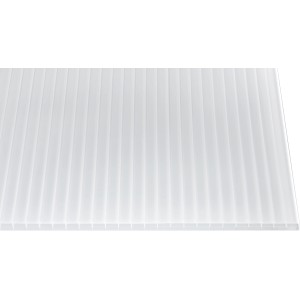 Weiße, opale Hohlkammerplatte (16 mm) für Kunststoffbedachung.