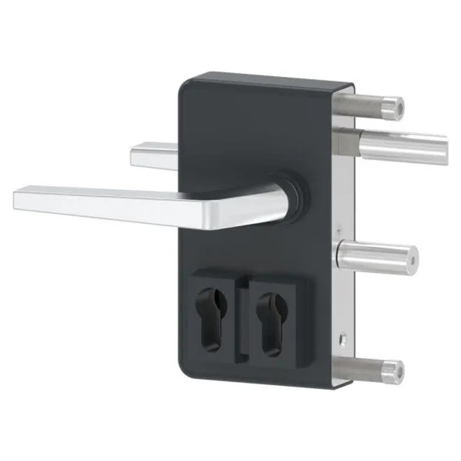 FeNau Gittertorschloss GTS 2 Mit Doppelzylinder Für Rohrstärke 40-60mm Anthrazitgrau