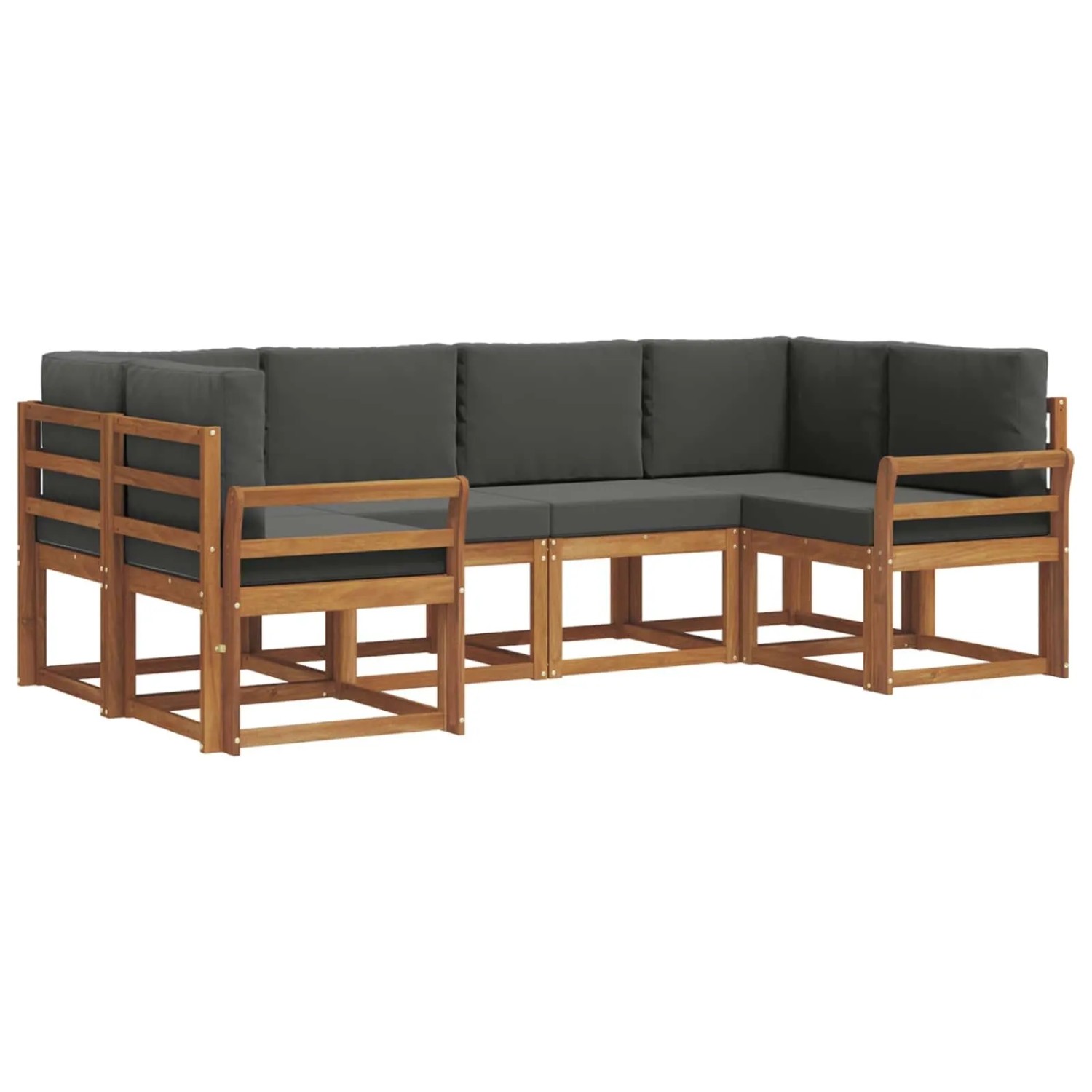 Thumbnail - vidaXL Outdoor-Sofagarnitur mit Kissen 6-Tlg Natur und Anthrazit 3366885