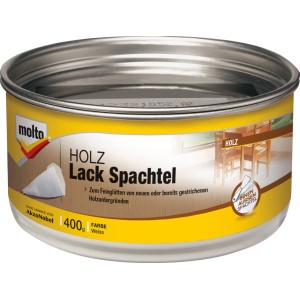 Molto Holz Lack-Spachtel 400g für Innen & Außen. Holzspachtel zum Glätten von Holzoberflächen.