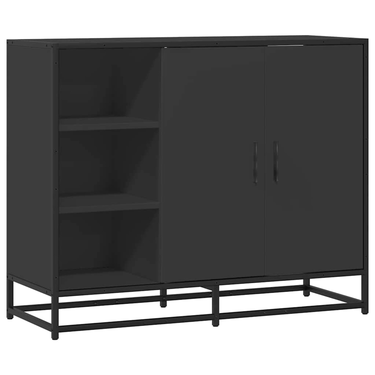 vidaXL Sideboard Schwarz 92x35x76 cm Holzwerkstoff 849019 günstig online kaufen