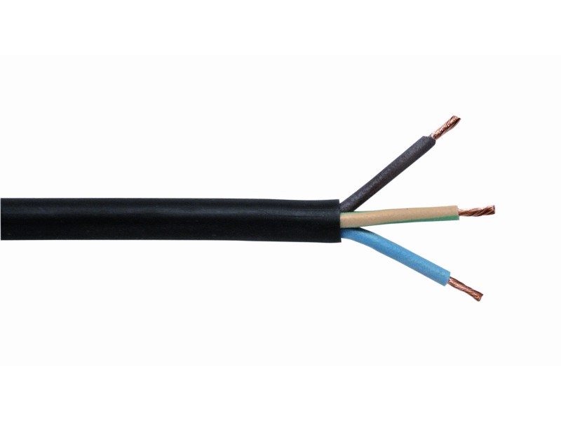 Kunststoff-Kabeltrommel, 25m Kabel, IP44 H05RR-F 3G1,5mm², schwarze  Gummileitung