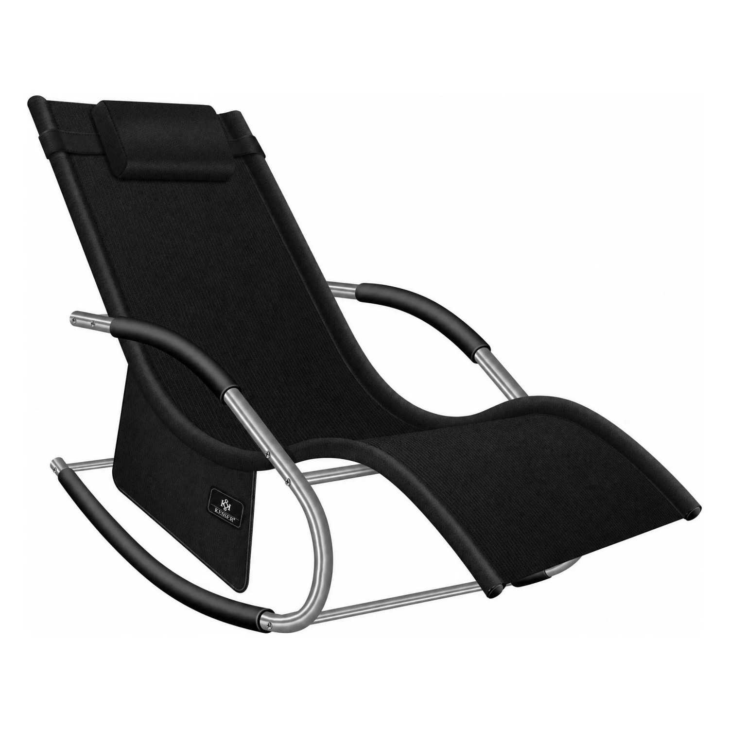 KESSER Sonnenliege Klappbar Ergonomisch Belastbarkeit 150 kg Schwarz