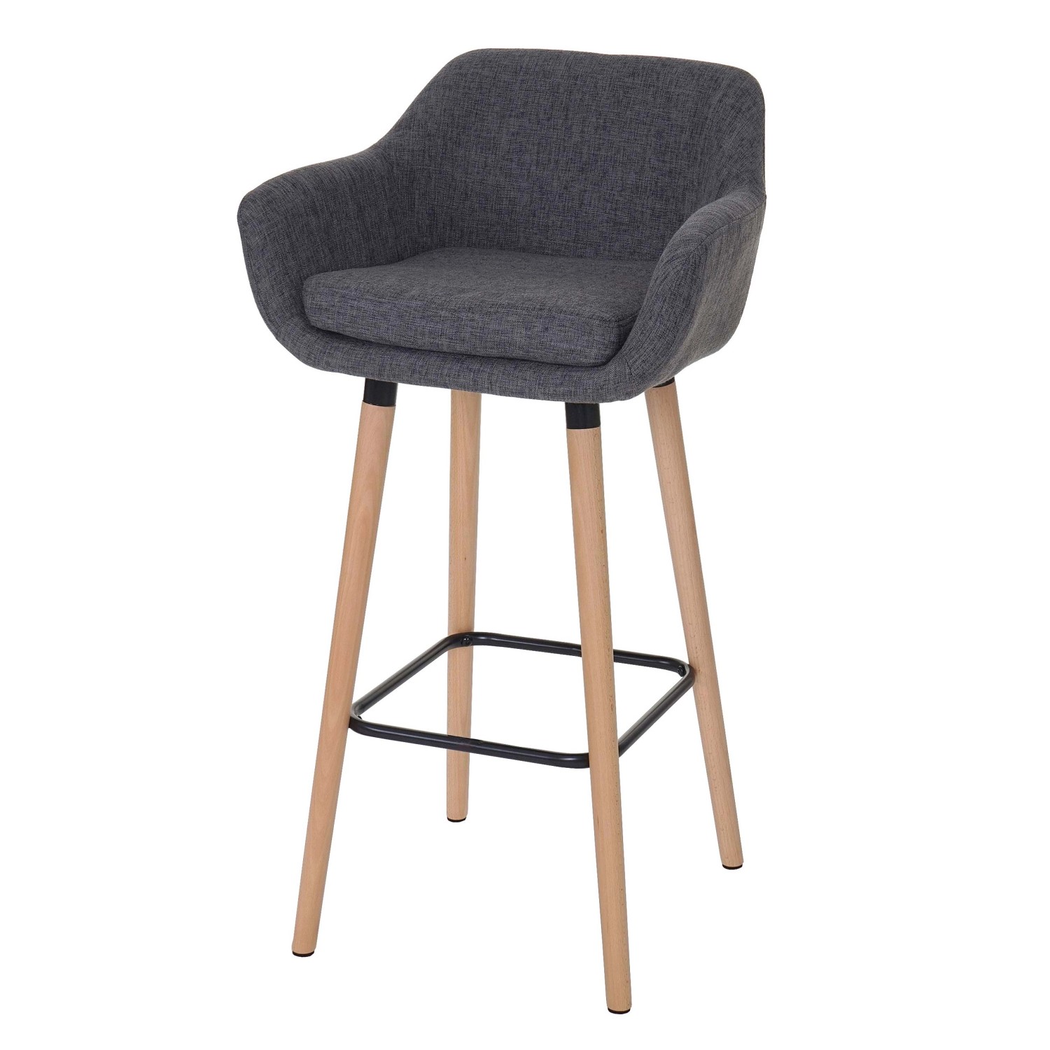 PROREGAL Barhocker Oslo Mit Lehne Sitzhöhe 79cm Textil Grau Barstuhl Tresen günstig online kaufen
