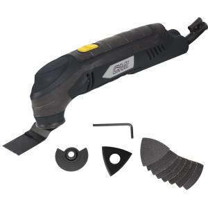 CMI Multifunktionswerkzeug 220 W mit Zubehör zum Sägen, Trennen und Schleifen.