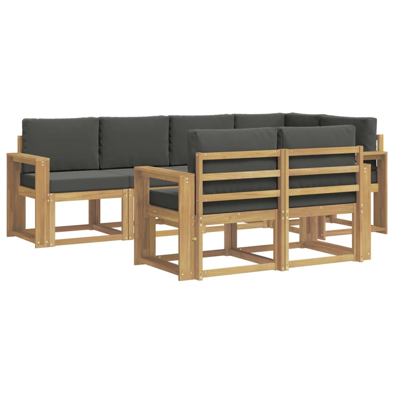 vidaXL Outdoor-Sofagarnitur 7-Tlg Weiß und Anthrazit Polyester 3387776