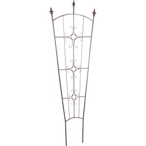 Spalier aus Eisen, pulverbeschichtet in Bronze, 180x70 cm, V-Form, für Kletterpflanzen im Garten.