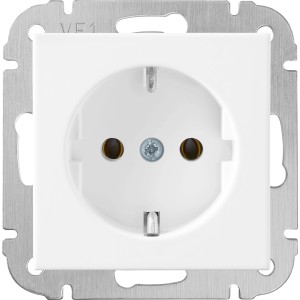 Weiße, matte Finnja Steckdose für den Innenbereich.