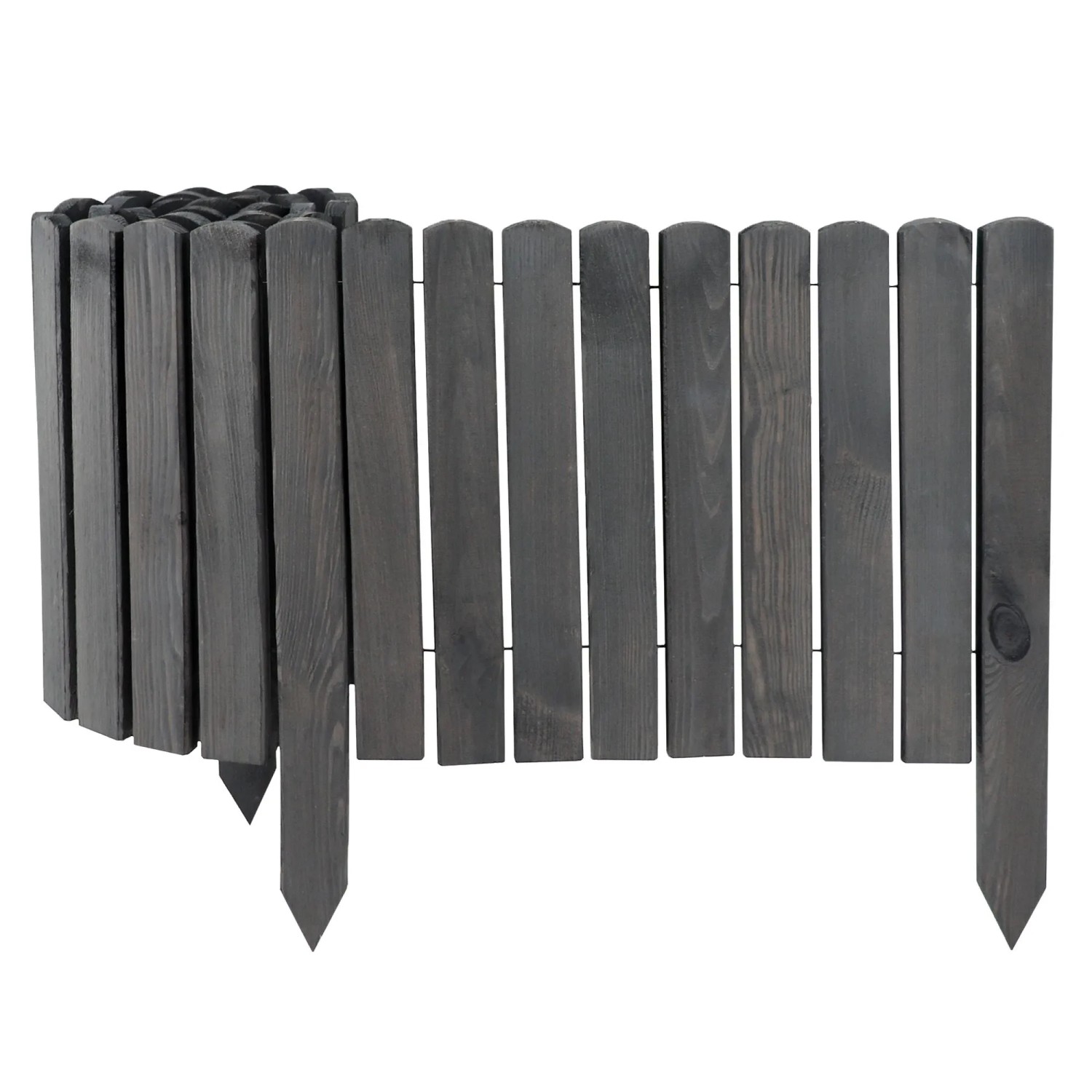 Aquagart 4 x Holz Rollzaun Grau 30x200 cm Beeteinfassung Für Beet und Rasen günstig online kaufen