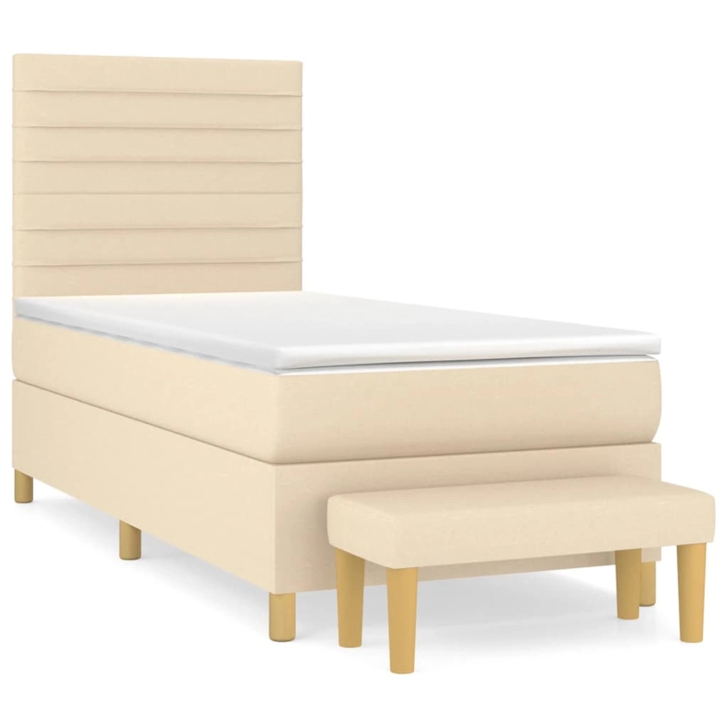 vidaXL Boxspringbett mit Matratze Creme 80x200 cm Stoff1358326 günstig online kaufen