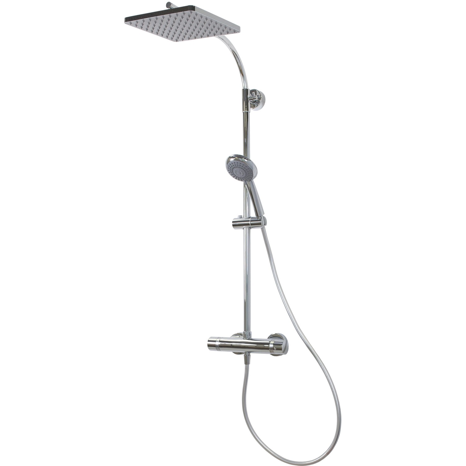 Breuer Duscharmatur Aquamaxx 320 mit Thermostat eckige Kopfbrause