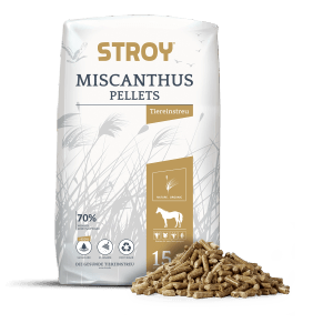 Stroy Miscanthus Pellets, 15kg Sack, als Pferdeeinstreu. Palette mit 20 Säcken.