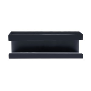 Schwarze Schöner Wohnen Wandablage Meleto aus Edelstahl für Bad und Küche.