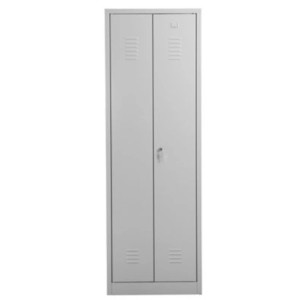 Grauer PROREGAL Metallspind Dolphin, 180x60x50 cm, mit Zylinderschloss. Garderobenschrank für Werkstatt & Betrieb.