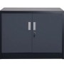Anthrazitfarbener Jet-Line Stahlschrank Saratow, 68x40x90 cm, mit abschließbaren Türen.