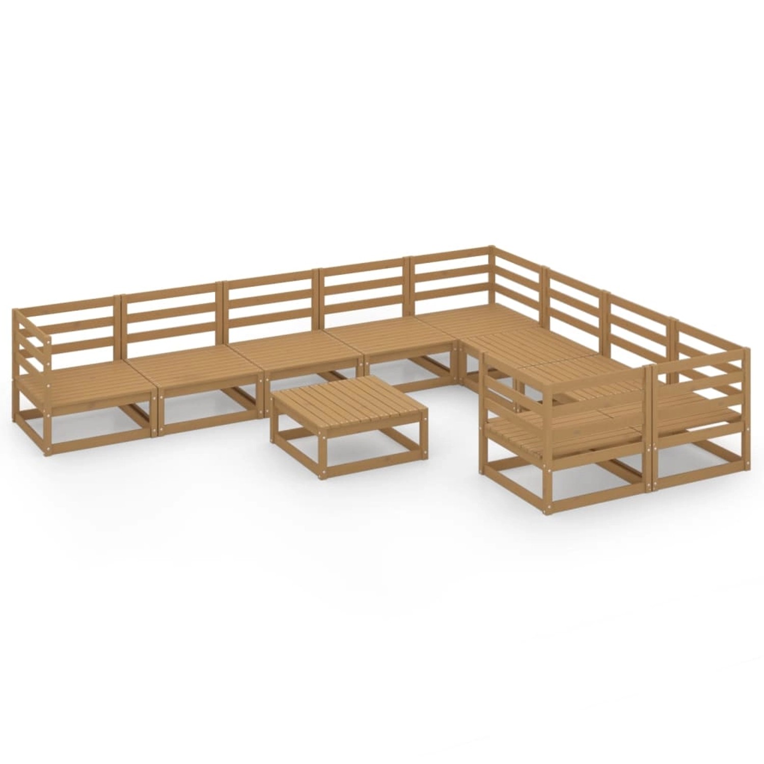 vidaXL 10-tlg Garten-Lounge-Set Massivholz Kiefer Modell 27 günstig online kaufen