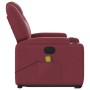 Elektrischer Massagesessel mit Aufstehhilfe, weinrot, Stoff, mit Getränkehalter und Fernbedienung.