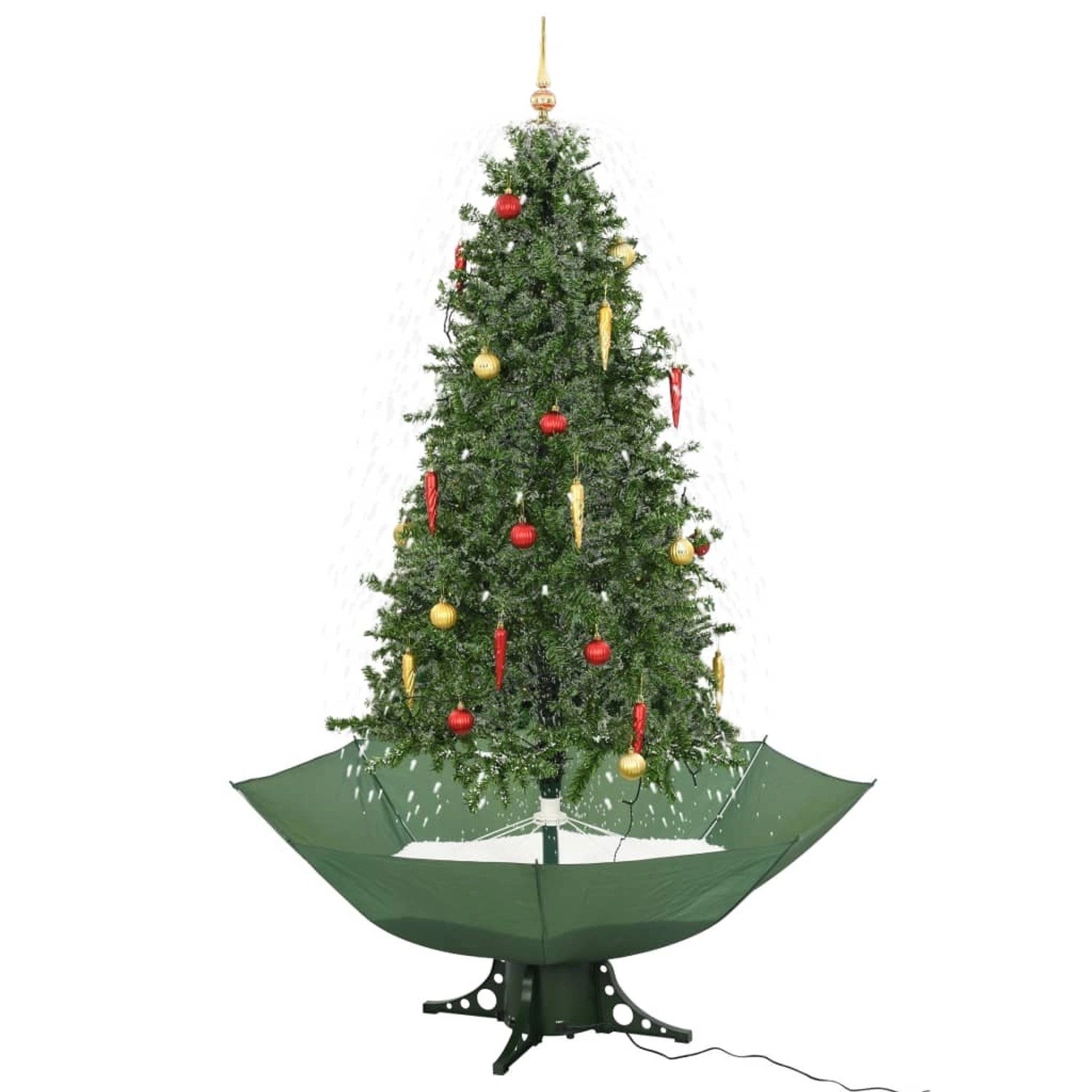 vidaXL Schneiender Weihnachtsbaum mit Schirmfuß Grün 190 cm 284337