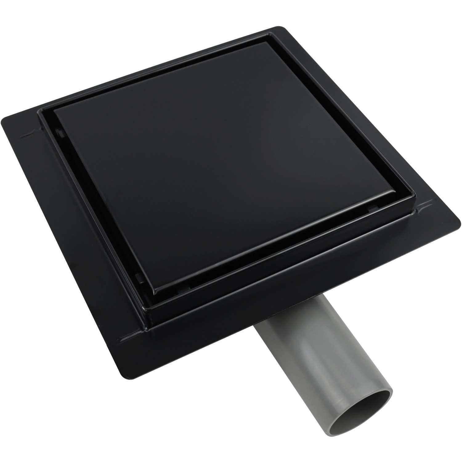 VerosanPro Duschrinne-Bodenablauf Nakia Quadratisch Matt Schwarz 25 cm x 25 cm