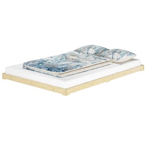 Erst-Holz Futonbett Massivholz Extra Niedrig Fichte Geölt 140 x 200 cm Modell 47 ohne Zubehör