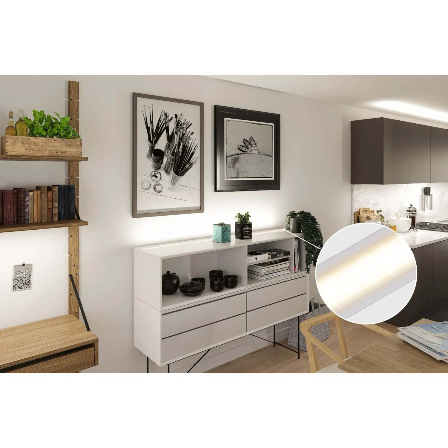 Paulmann SimpLED LED-Streifen COB Komplettset, 1,5 m, Weiß, warmweißes Licht zur indirekten Beleuchtung.