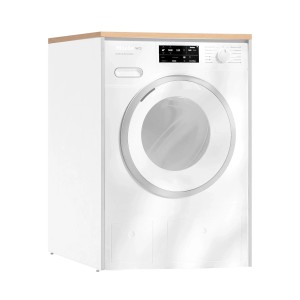 Schildmeyer Umbauschrank Solea U 670 in Weiß-Matt für Waschmaschine, mit Eiche-heller Abdeckplatte.