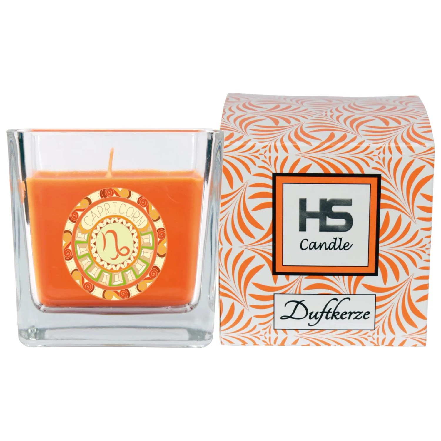HS Candle Duftkerze Sternzeichen Steinbock im Glas mit Verpackung.
