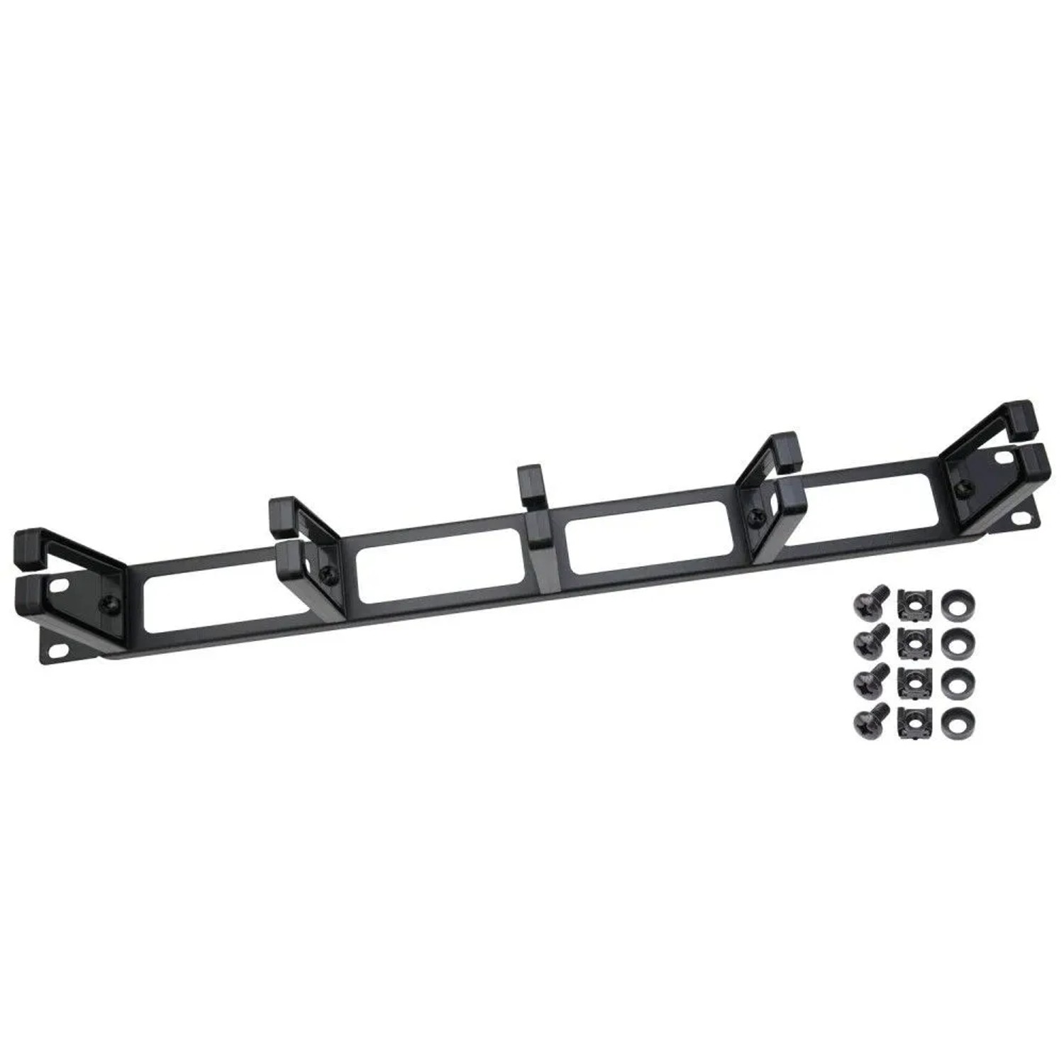 HMF 66455 Rangierpanel für Serverschrank 19 Zoll 1 HE 5 Führungsbügel Schwarz