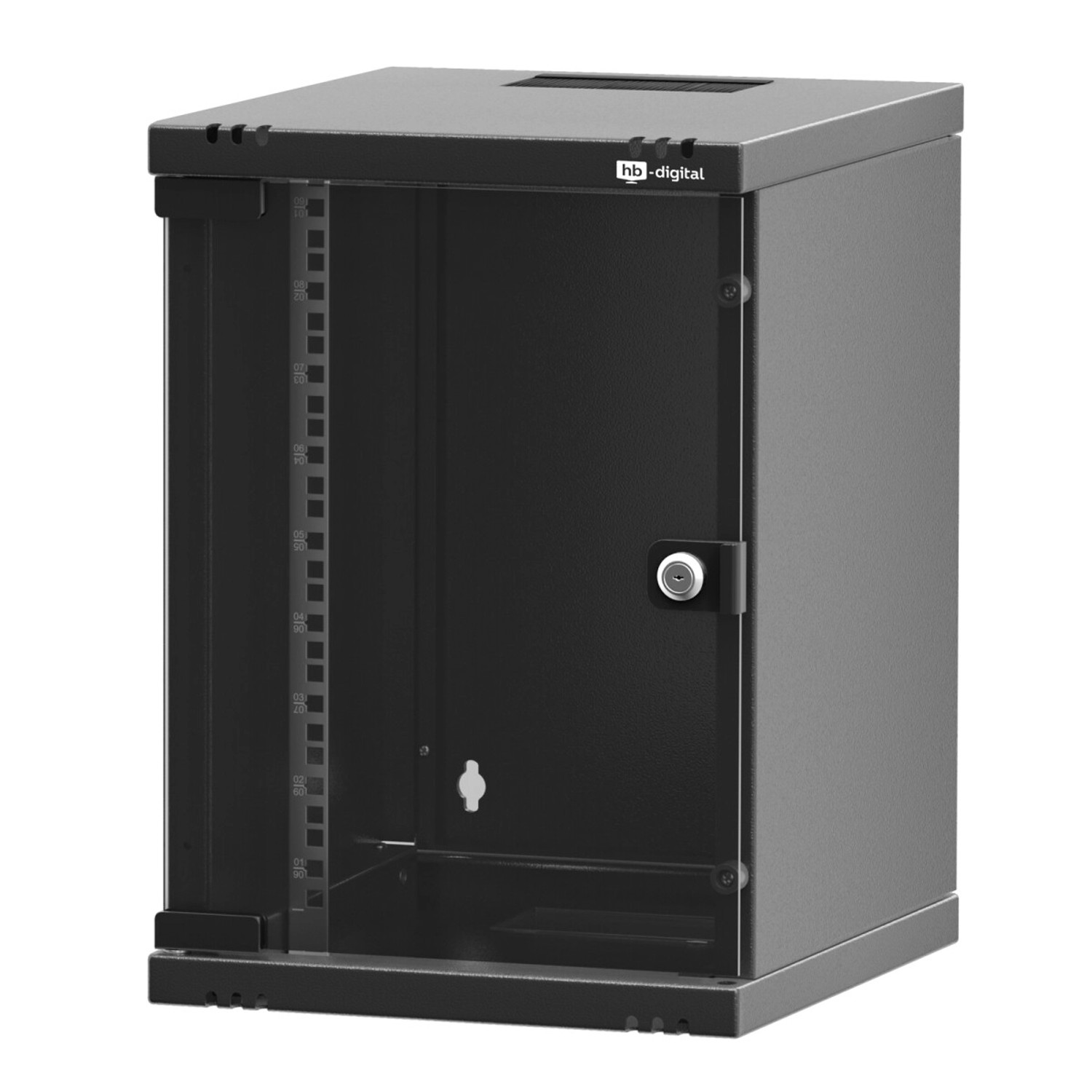 hb-digital Netzwerkschrank 10 Zoll 9HE Wandgehäuse 464 x 312x 300 mm Hellgrau