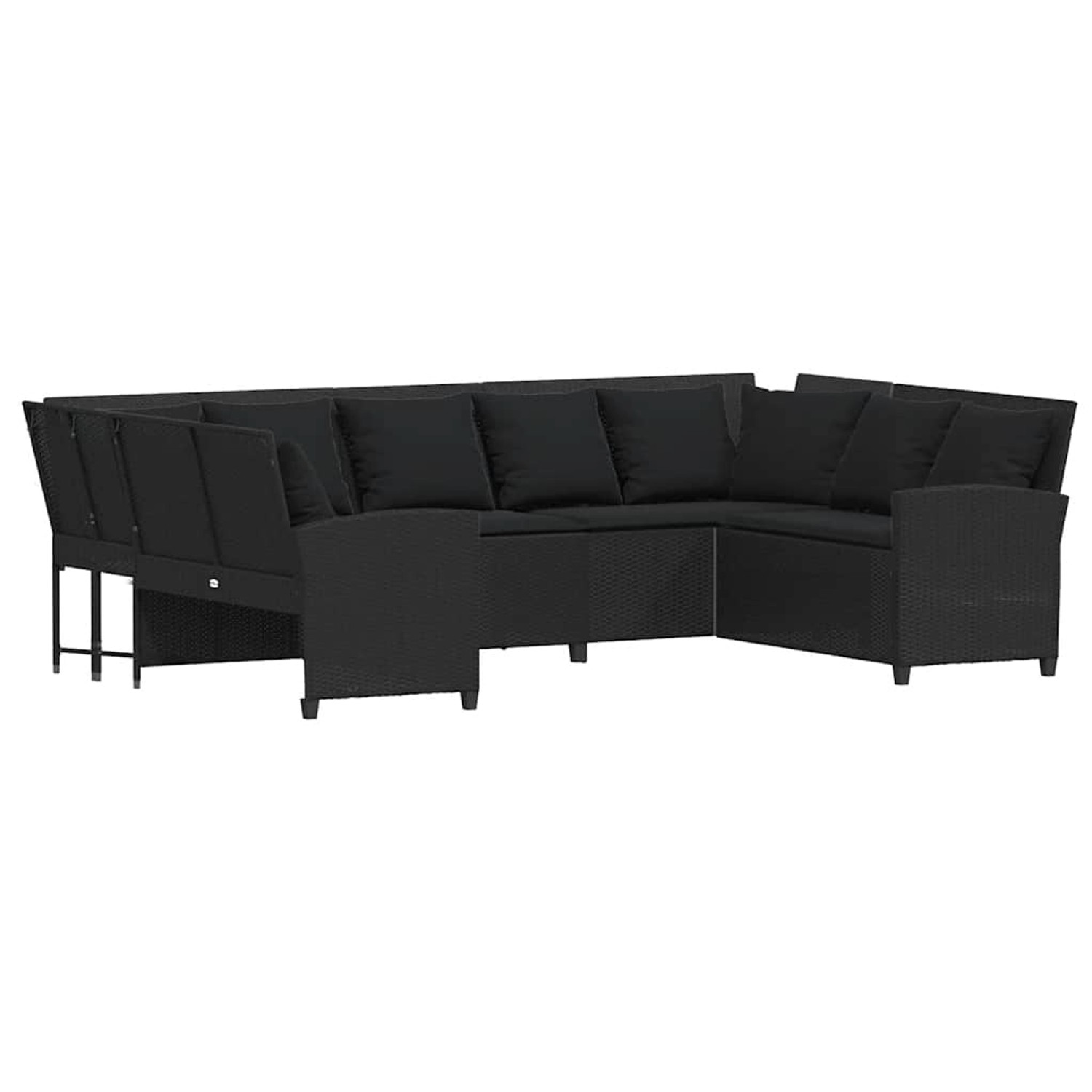 vidaXL Gartensofa mit Kissen Schwarz Poly Rattan 3365329 günstig online kaufen