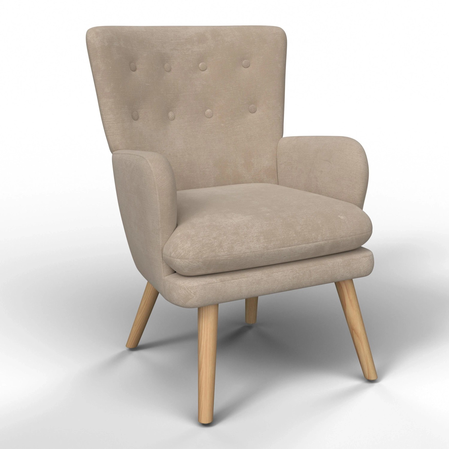 Bessagi Home Sessel Stanka Beige Webstoff