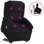 Schwarzer vidaXL Massagesessel mit Aufstehhilfe aus Samt, mit Vibrationspunkten.