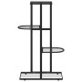 Schwarzer vidaXL Blumenständer mit 4 Etagen aus Metall, 43x22x76 cm.