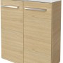 Fackelmann Waschbeckenunterschrank SBC Sandeiche, 52 cm breit. Badezimmerschrank mit zwei Türen und Aufsatzwaschbecken.