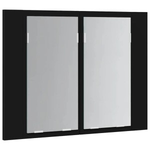 vidaXL LED-Bad-Spiegelschrank Schwarz 60x12x45 cm Acryl 804957