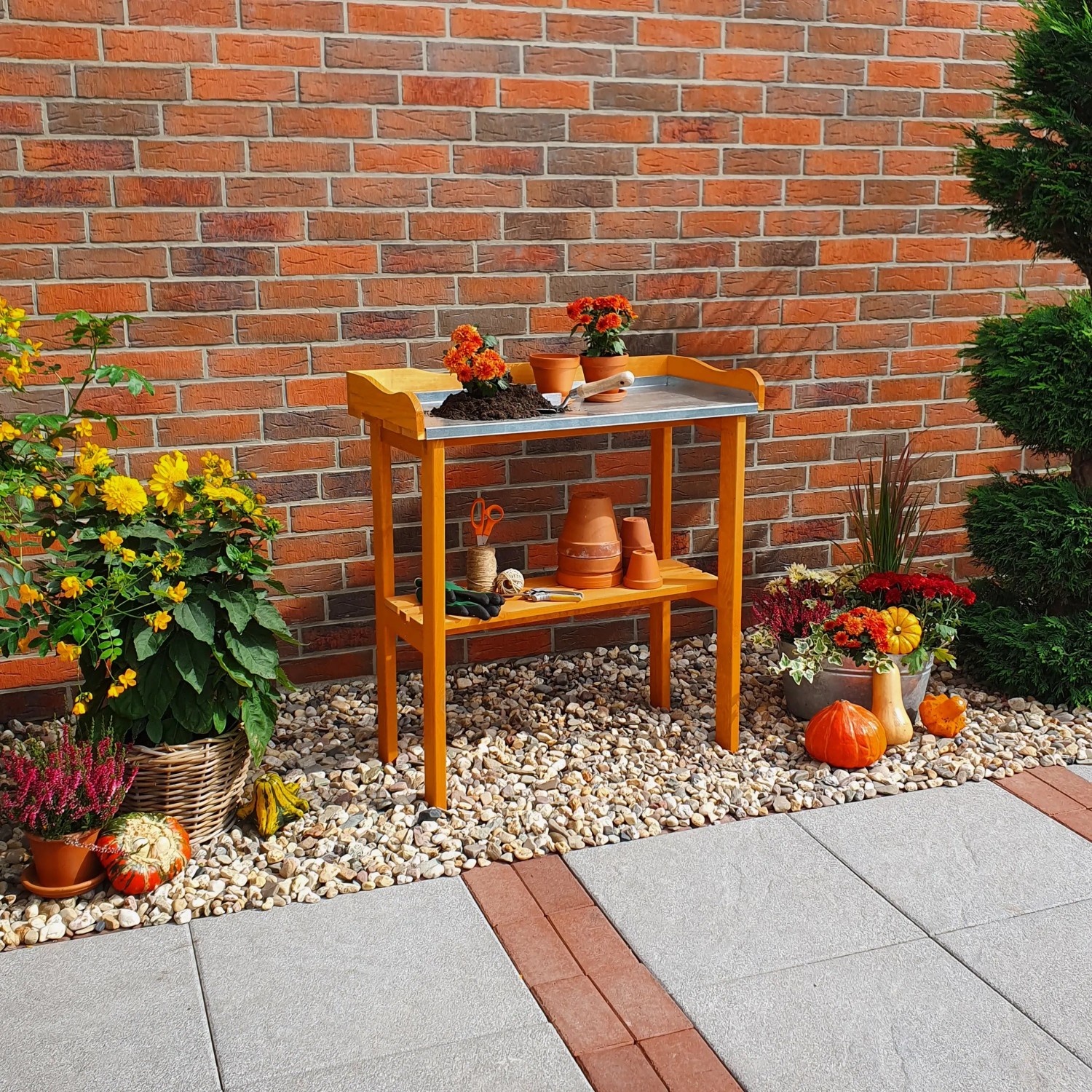 Promadino Pflanztisch wetterfest mit verzinkter Arbeitsfläche 84 x 38 x 90 cm kaufen bei OBI
