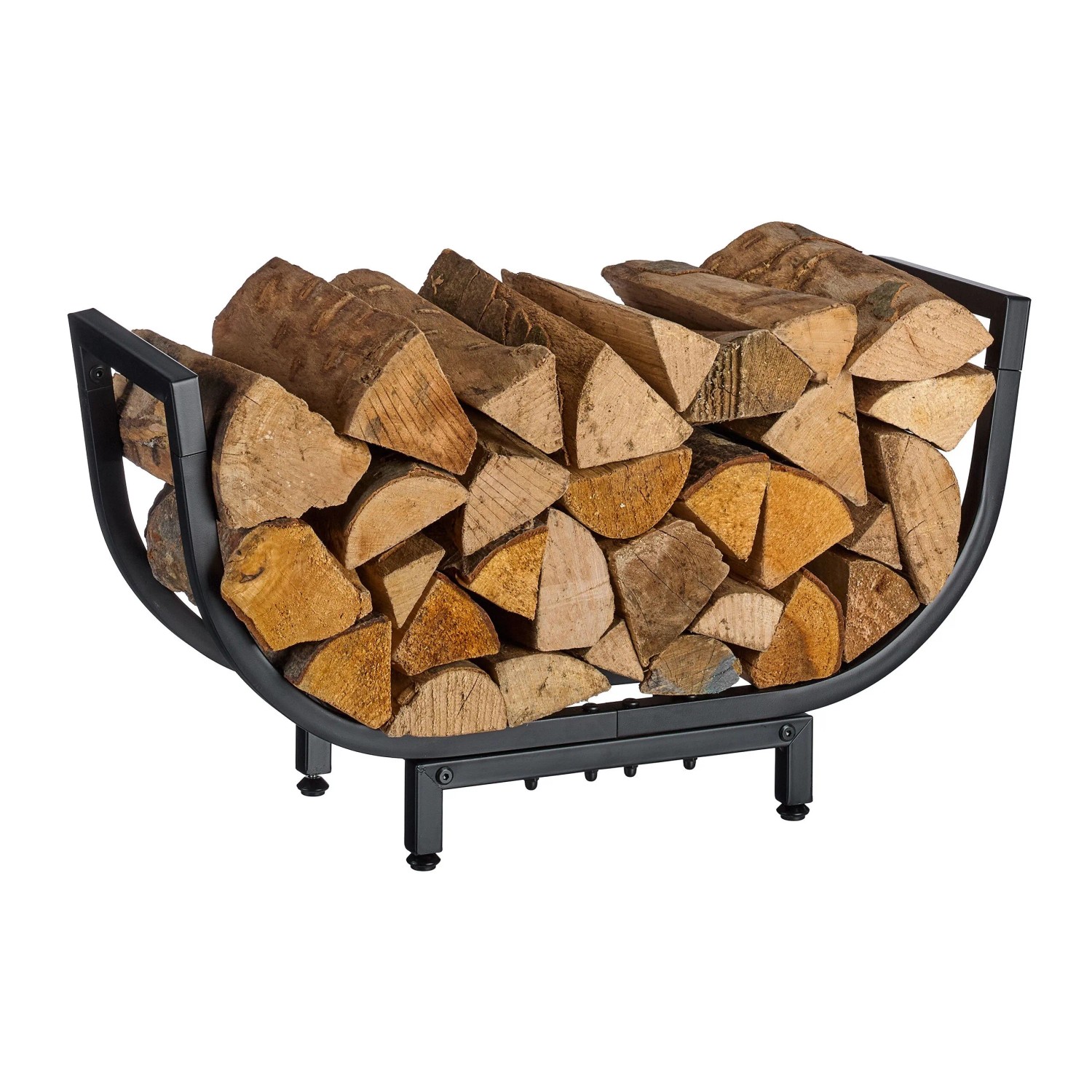 Relaxdays Kaminholzregal Eisen Schwarz Höhenverstellbar 35 cm x 65 cm x 21 cm
