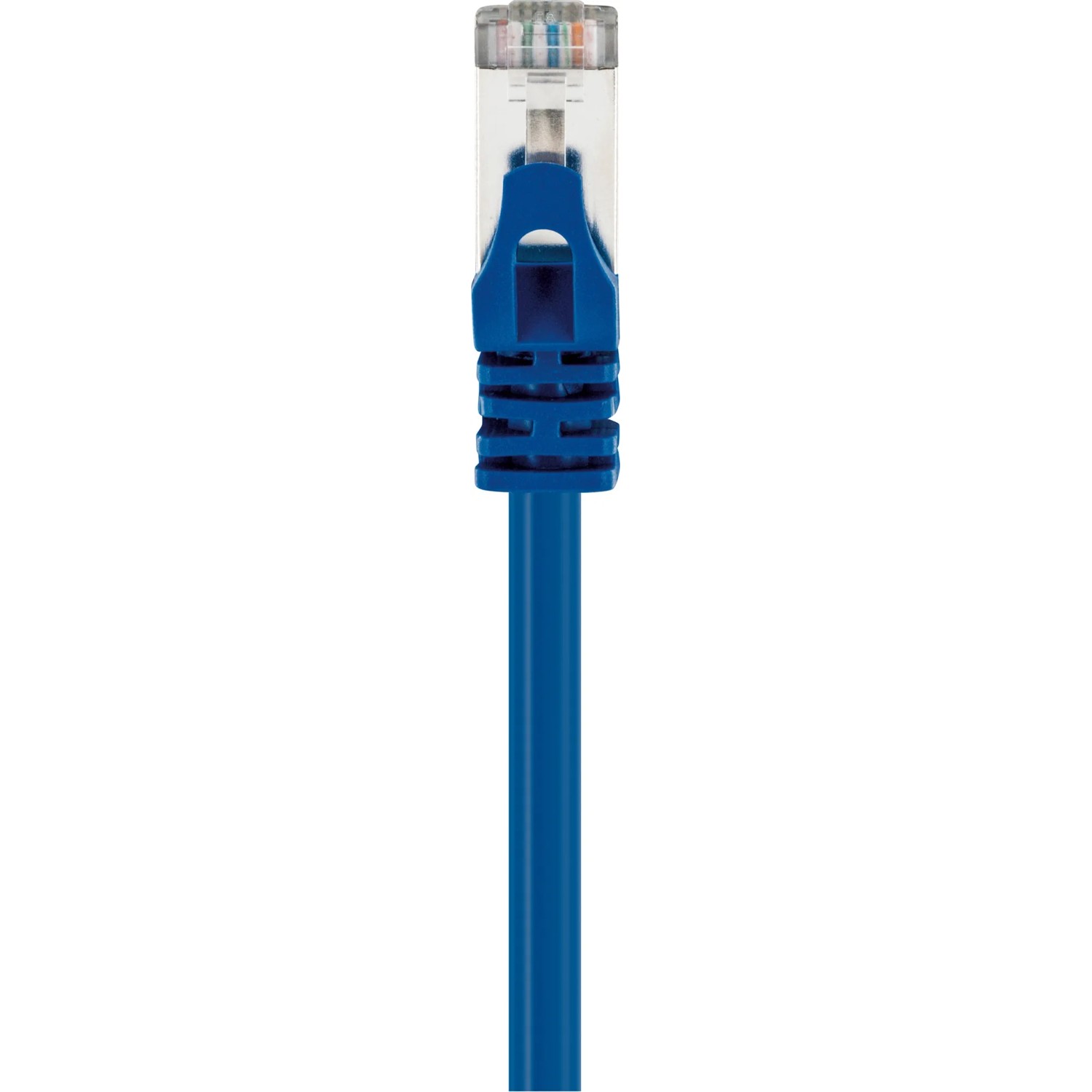 Blaues Schwaiger CAT 8 Netzwerkkabel (2 m) mit RJ45 Stecker für Netzwerktechnik.