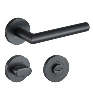 MeinTürgriff Drückergarnitur Tortola Schwarz Türdrücker Edelstahl Türgriff WC