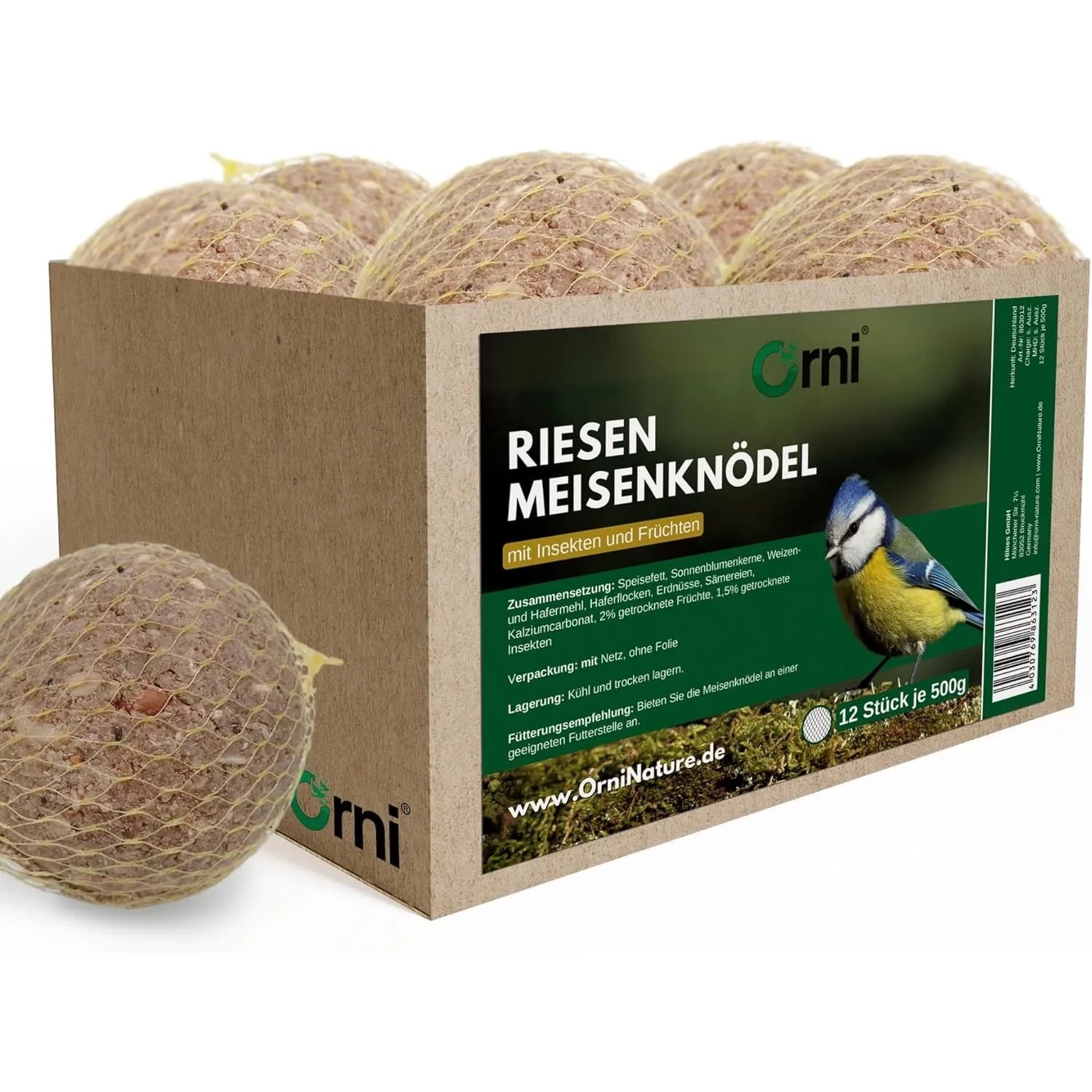 Orni Ganzjahres Riesenmeisenknödel mit Netz ohne Folie