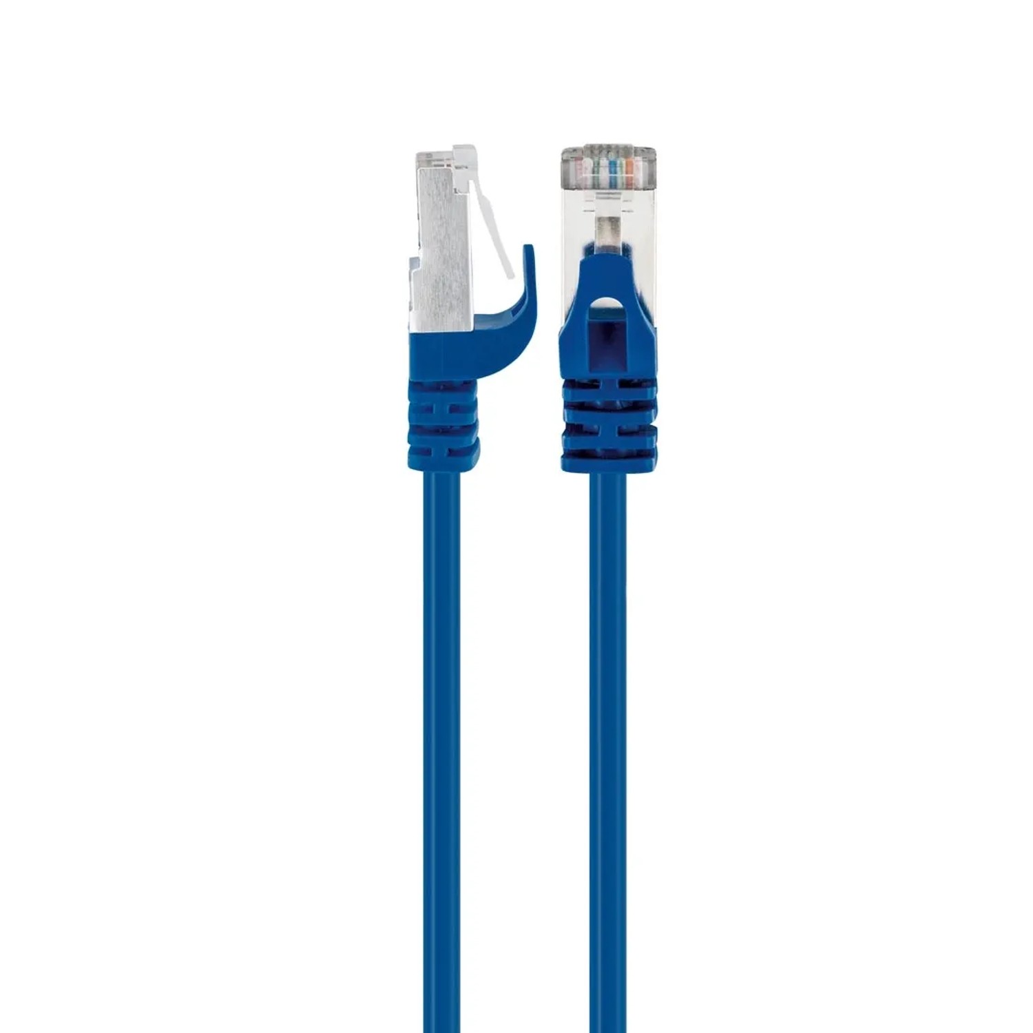 Blaues Schwaiger CAT8 Netzwerkkabel (S/FTP) mit Metallstecker, 10 m Länge für Computer & Multimedia.