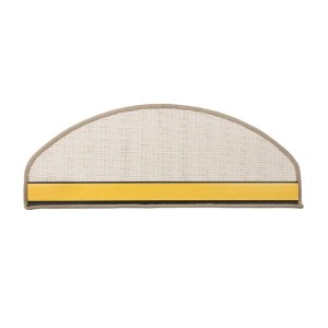 Halbrunde, beige KARAT Velours-Stufenmatte Sundae (23,5x65cm) mit Selbstklebefunktion.