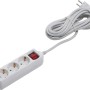 Weiße 3-fach Steckdosenleiste mit Schalter und 5 m Kabel für den Innenbereich.